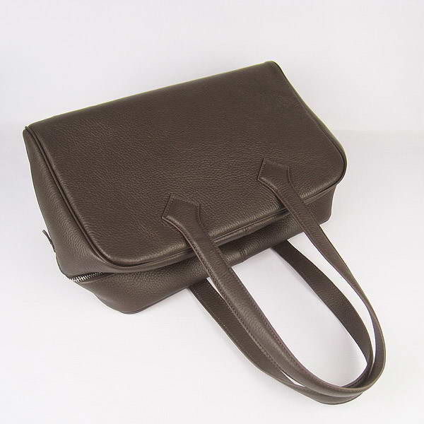 Best Replica Hermes Victoria Cowskin Leather Bags 2010 Dark Coffee H2802